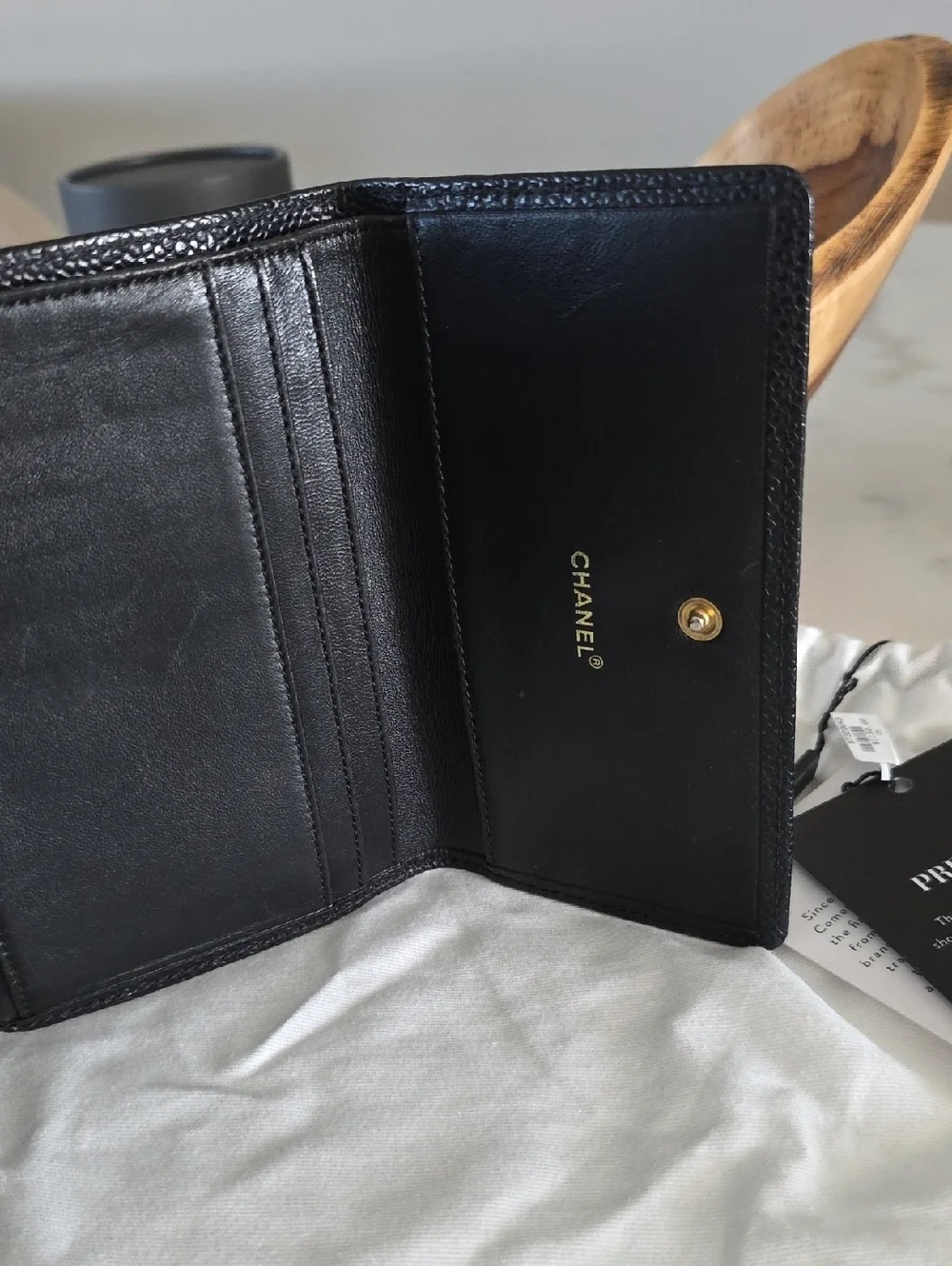 CHANEL Black Quilted Caviar Leather Card Case Wallet - Picture 5 of 11